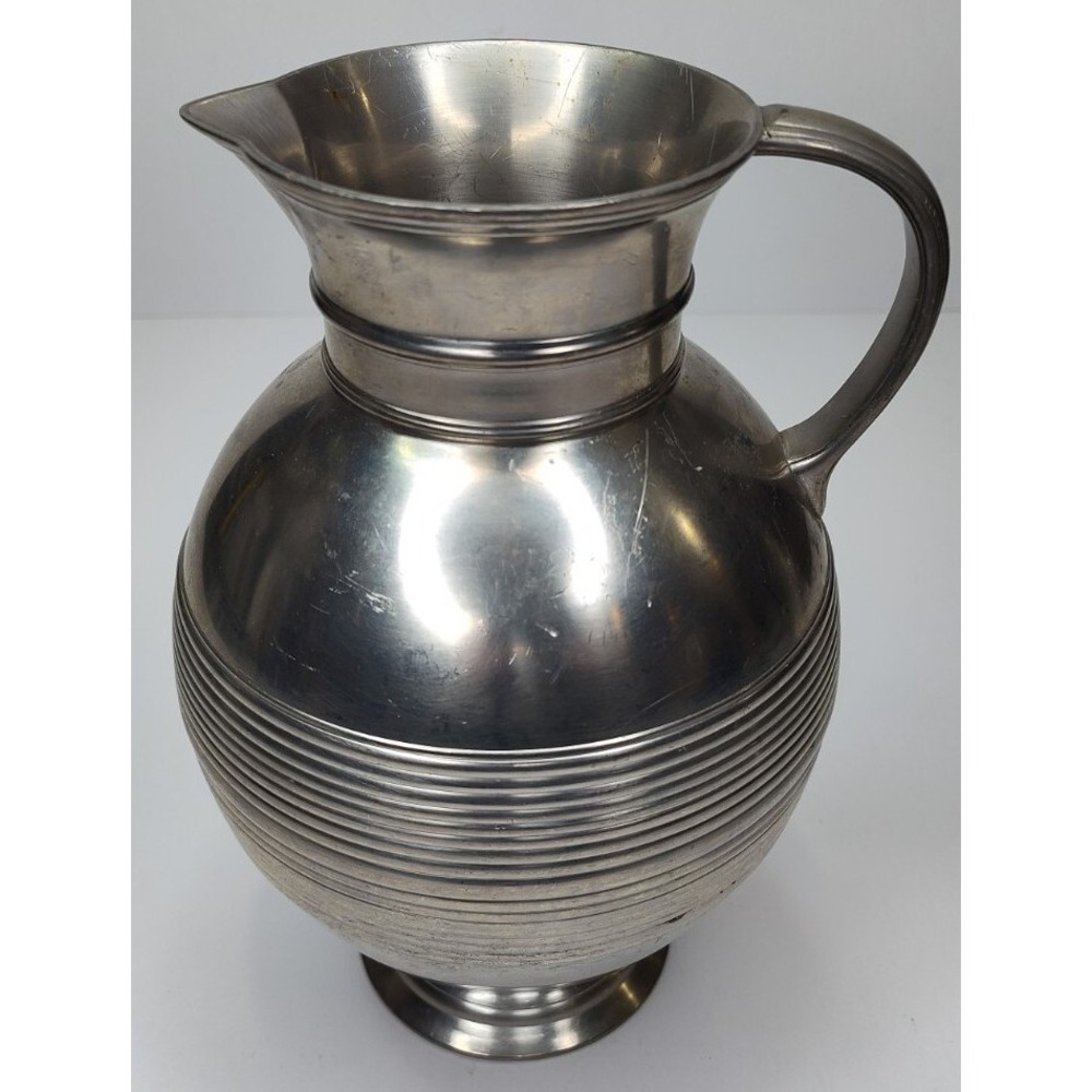 Rodgers Saltaur Silver Pitcher‎ Zink Pewter 9 X 6 1/2 X 3 1/2in 📸SEE ALL PIC📸